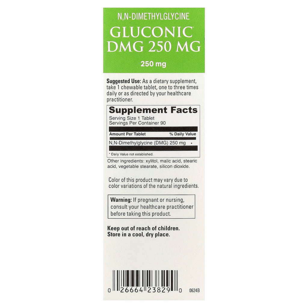 DaVinci Laboratories, Gluconic DMG , 250 mg , 90 Tablets