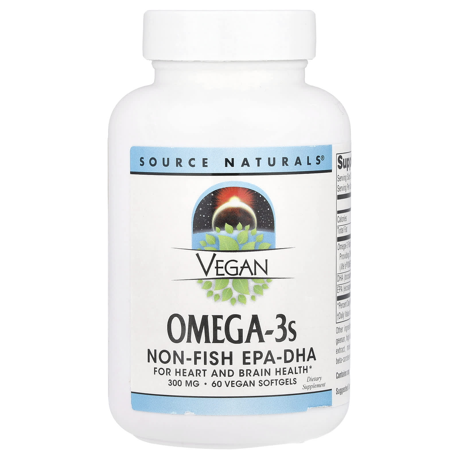 Source Naturals, Vegan Omega-3s, Non-Fish EPA-DHA, 300 mg, 60 Vegan Softgels
