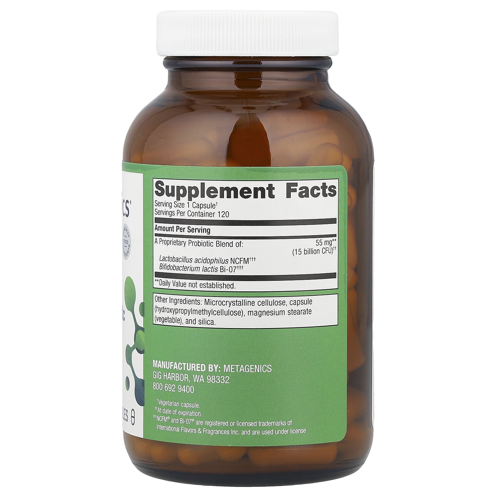 Metagenics, UltraFlora® Balance Probiotic, 55 mg (15 Billion CFU), 120 Capsules