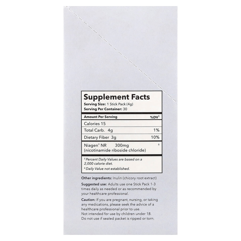 Tru Niagen, NAD+, Nicotinamide Riboside, Unflavored, 30 Stick Packs, 0.14 oz (4 g) Each