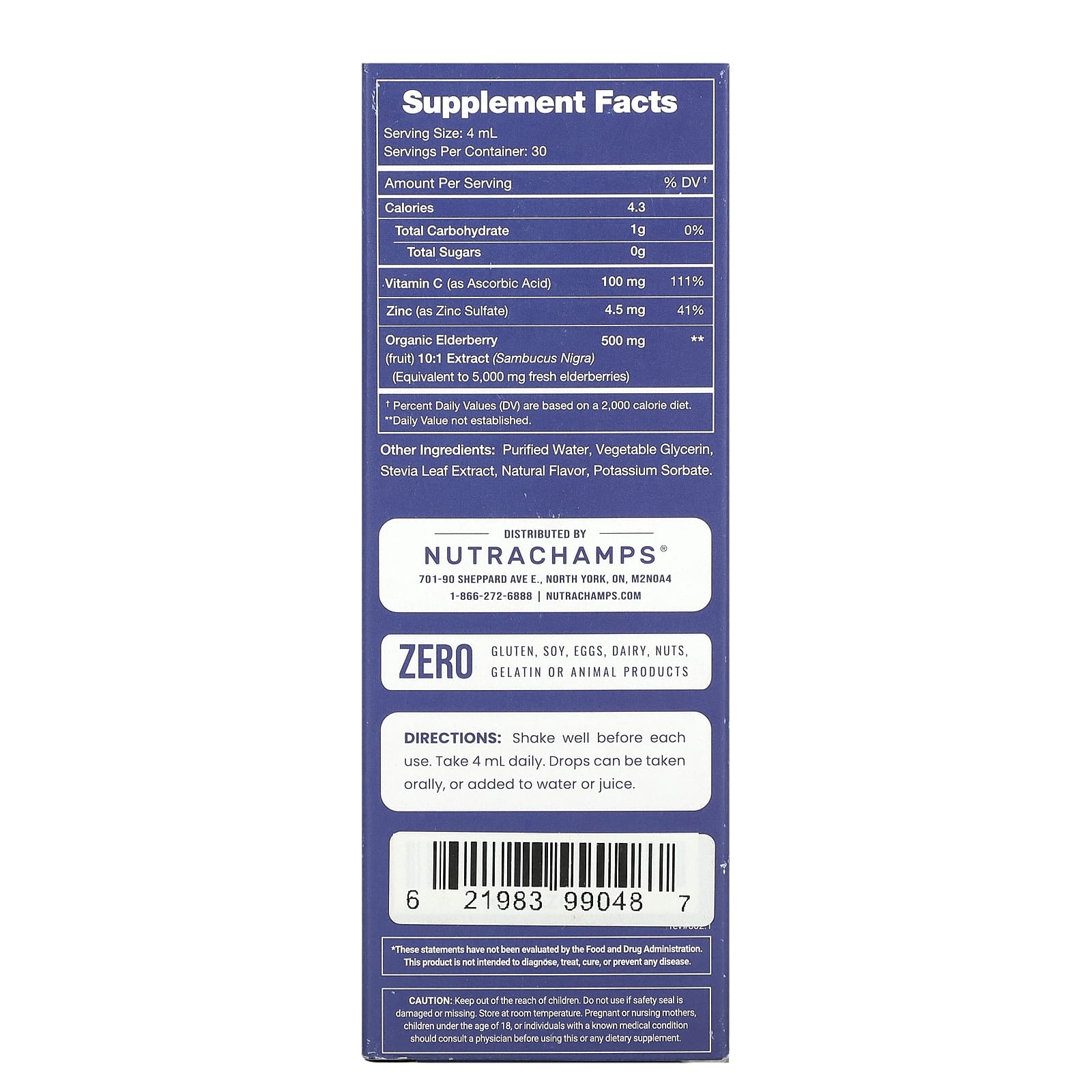 NutraChamps, Elderberry+, Enhanced with Vitamin C & Zinc, Natural Berry, 4 fl oz (120 ml)