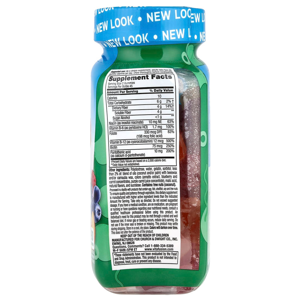 VitaFusion, FiberWell™ Fit Vitamins, Sugar Free, Natural Peach, Raspberry & Berry, 90 Gummies