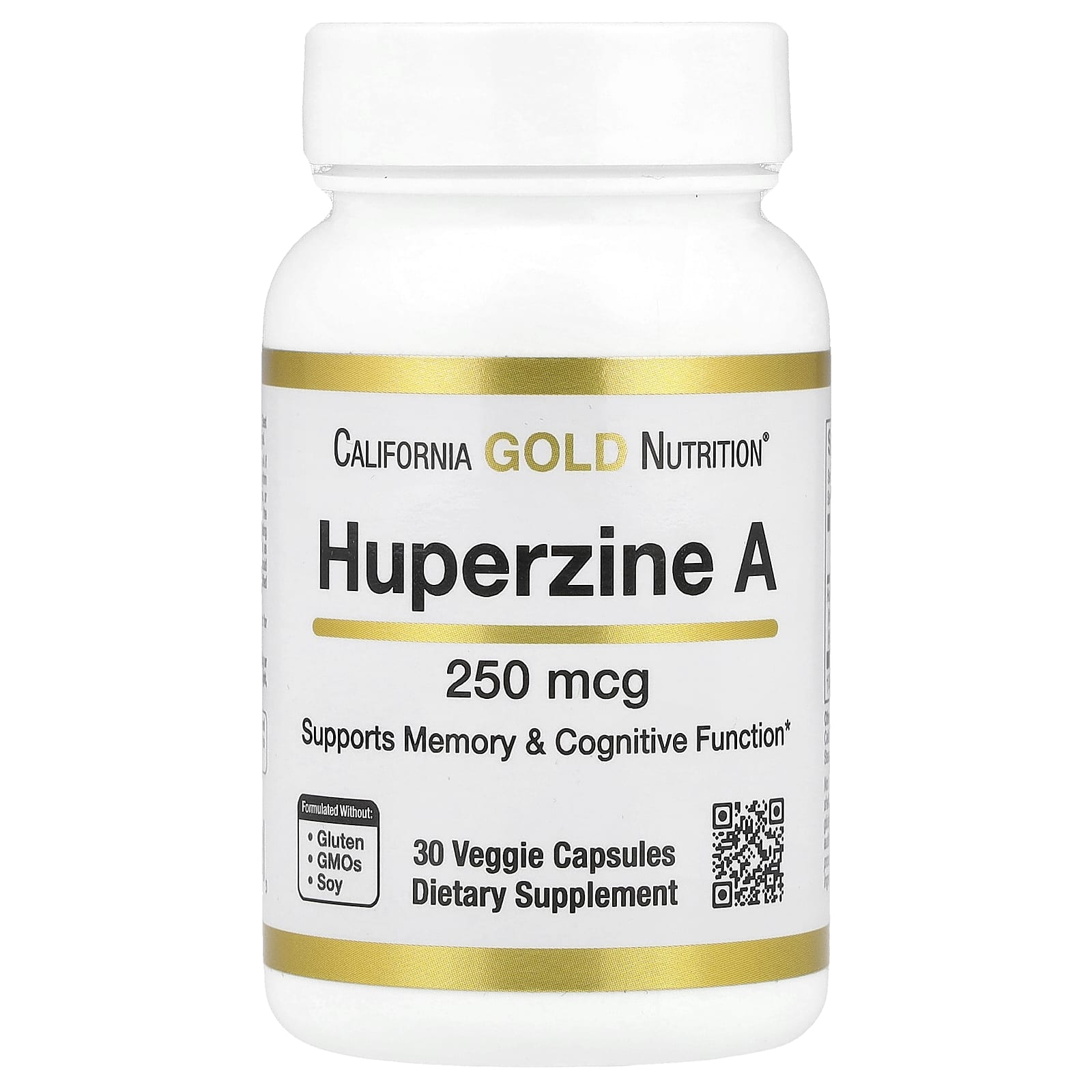 California Gold Nutrition, Huperzine A, 250 mcg, 30 Veggie Capsules