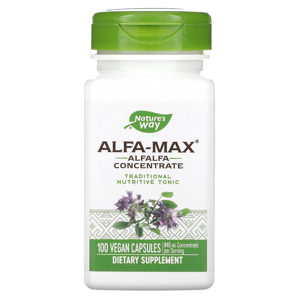 Nature's Way, Alfa-Max, Alfalfa Concentrate, 100 Vegan Capsules (420 mg per Capsule)