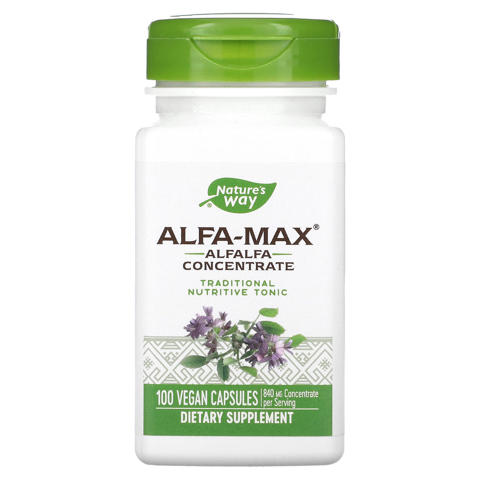 Nature's Way, Alfa-Max, Alfalfa Concentrate, 100 Vegan Capsules (420 mg per Capsule)