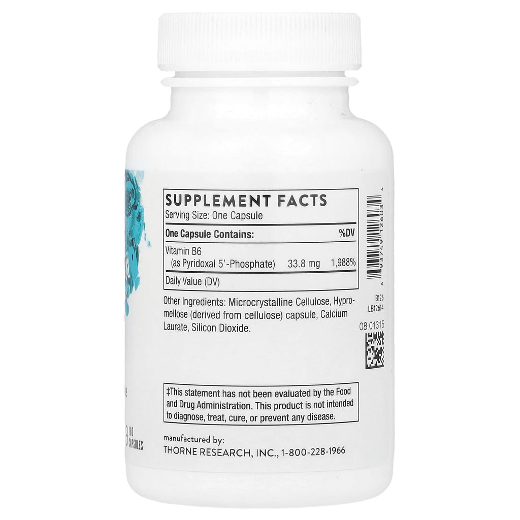 Thorne, Pyridoxal 5'-Phosphate, 180 Capsules (33.8 mg per Capsule)