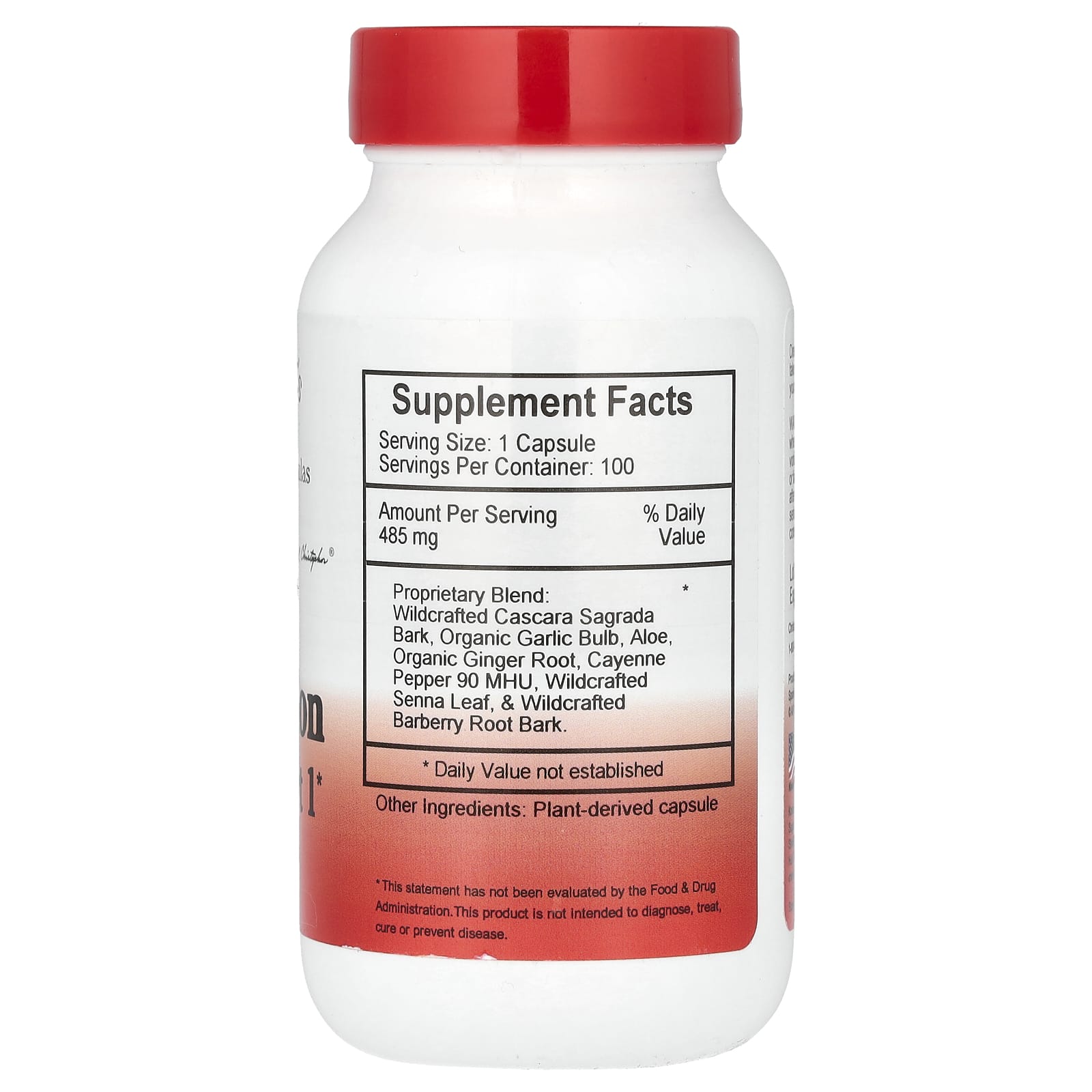 Christopher's Original Formulas, Quick Colon Formula Part 1, 485 mg, 100 Vegetarian Caps