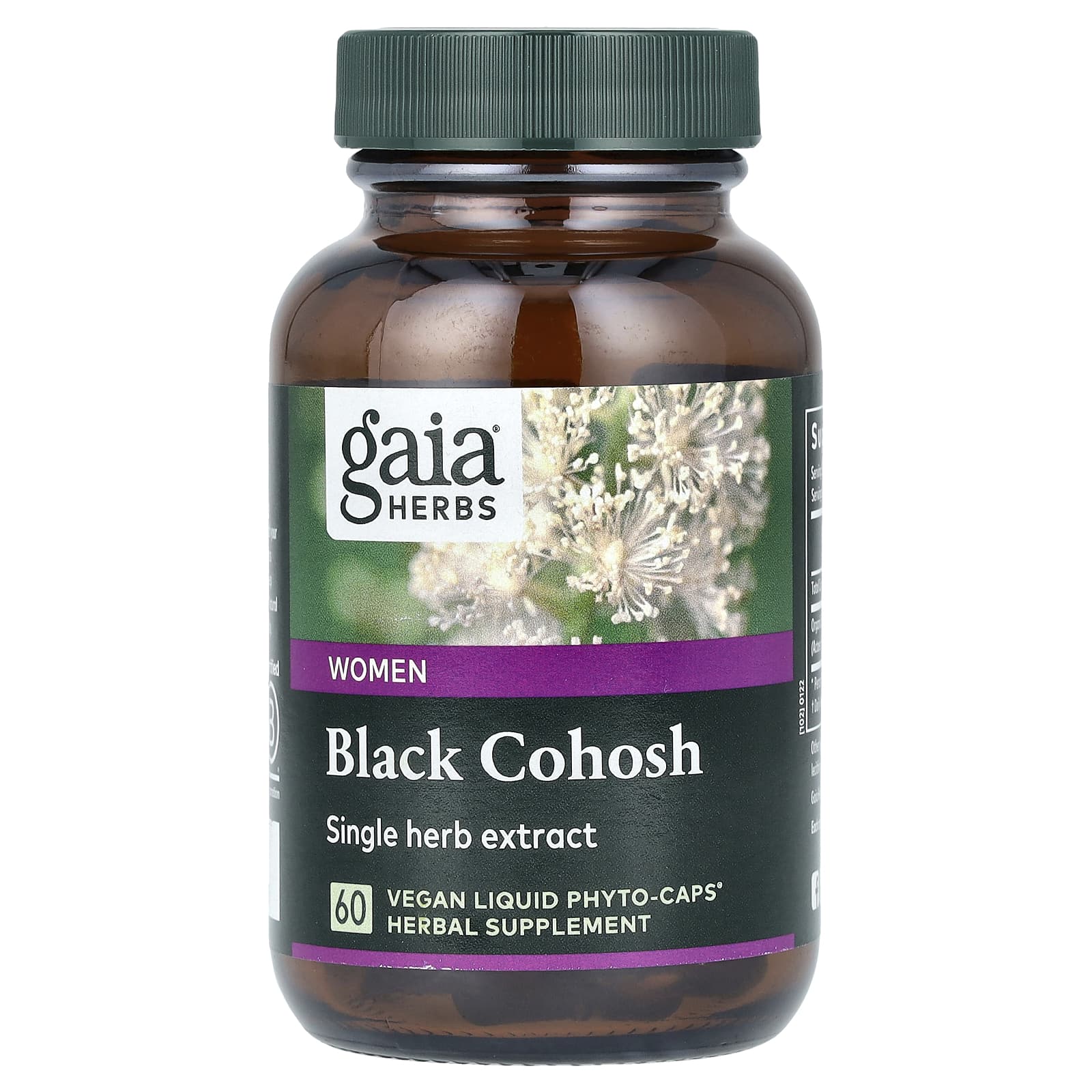 Gaia Herbs, Women, Black Cohosh, 60 Vegan Liquid Phyto-Caps (400 mg per Capsule)