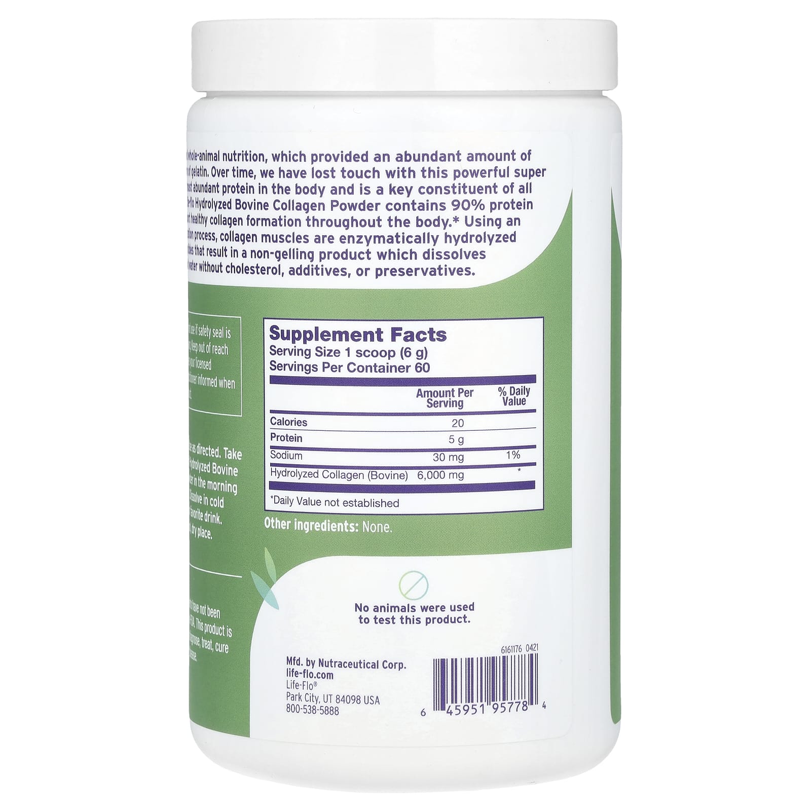 Life-flo, Grass Fed Hydrolyzed Bovine Collagen Powder, Unflavored, 12.7 oz (360 g)