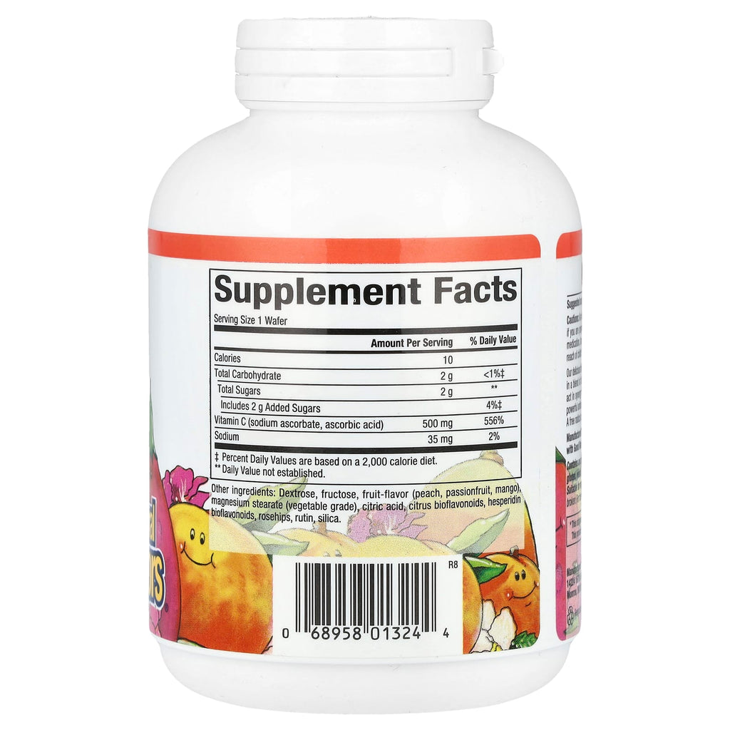 Natural Factors, Fruit-Flavor Chew Vitamin C, Peach, Passionfruit and Mango, 500 mg, 90 Chewable Wafers
