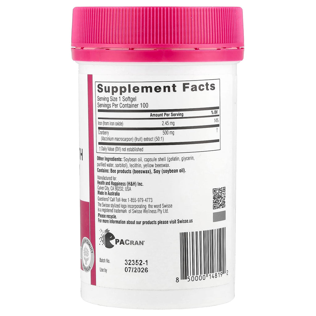 Swisse, Ultiboost®, High Strength Cranberry, 25,000 mg, 100 Softgels