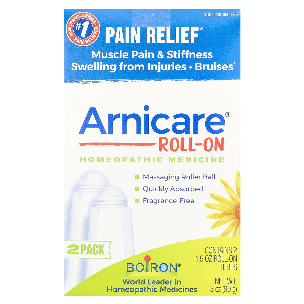 Boiron, Arnicare Roll-On, Pain Relief, Fragrance-Free, 2 Roll-On Tubes, 1.5 oz Each