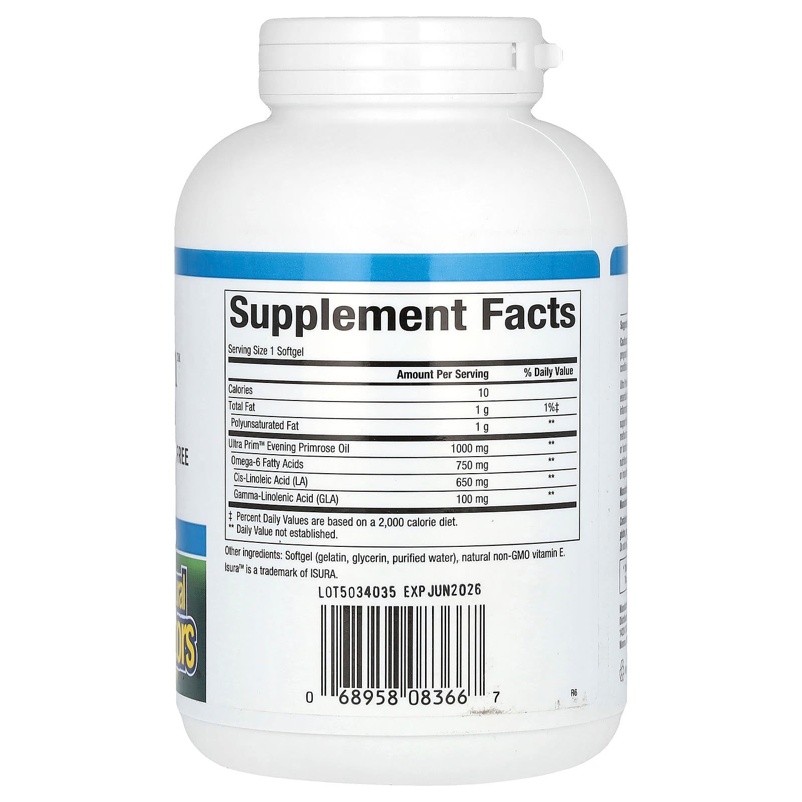 Natural Factors, OmegaFactors, Ultra Prim, Evening Primrose Oil, 1,000 mg, 240 Softgels