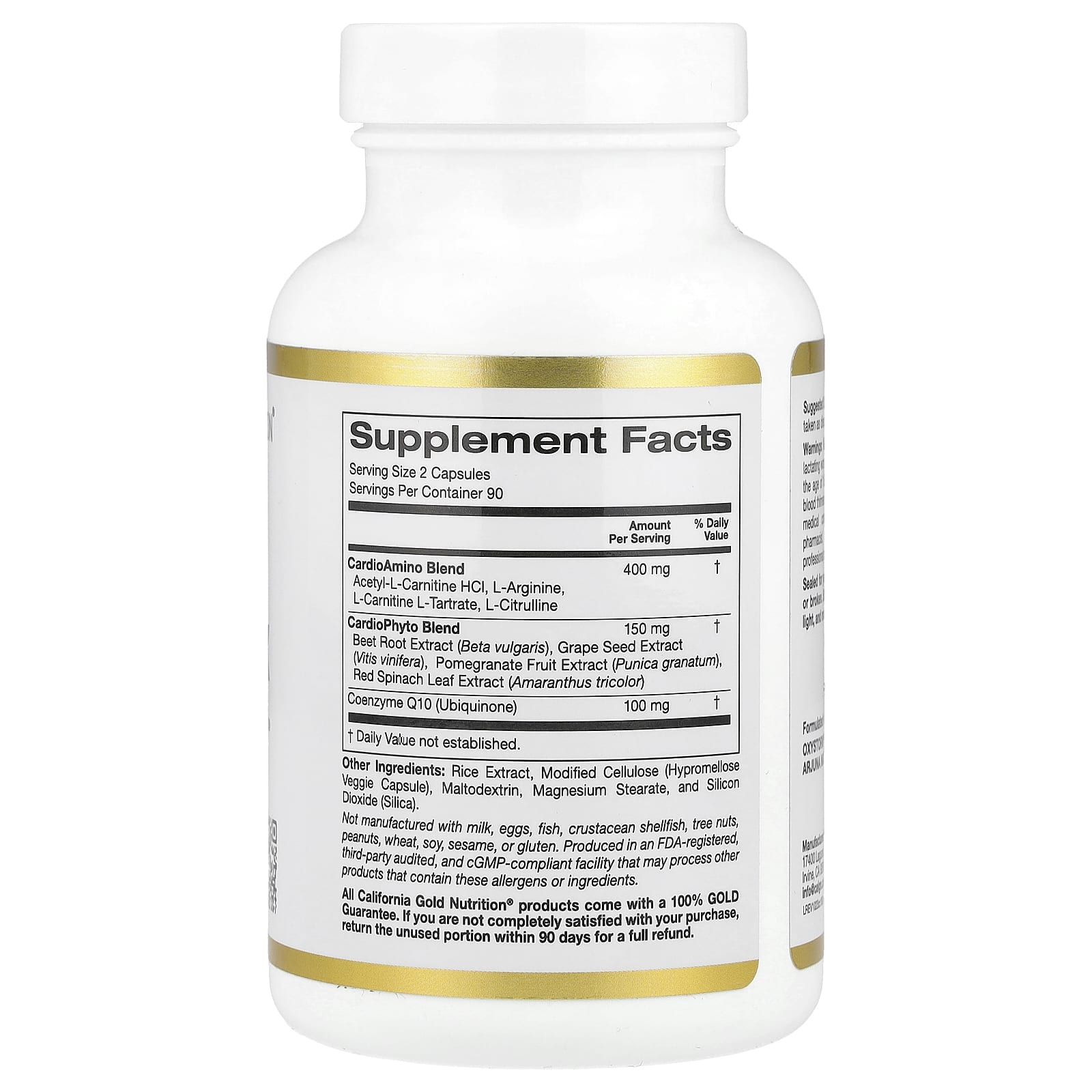 California Gold Nutrition, Cardio Complex with CardioAmino Blend, CardioPhyto Blend and Coenzyme Q10, 180 Veggie Capsules