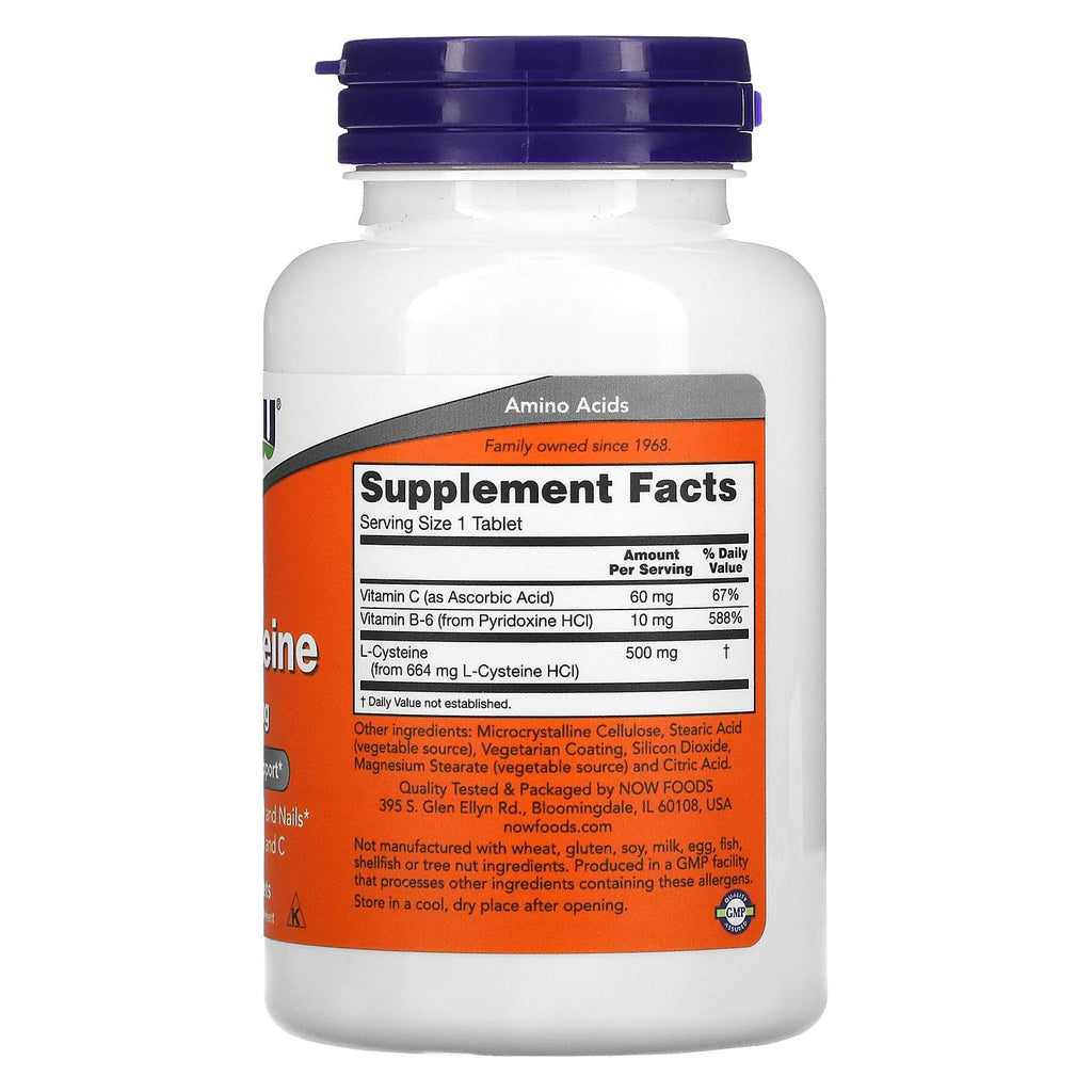 NOW Foods, L-Cysteine, 500 mg, 100 Tablets