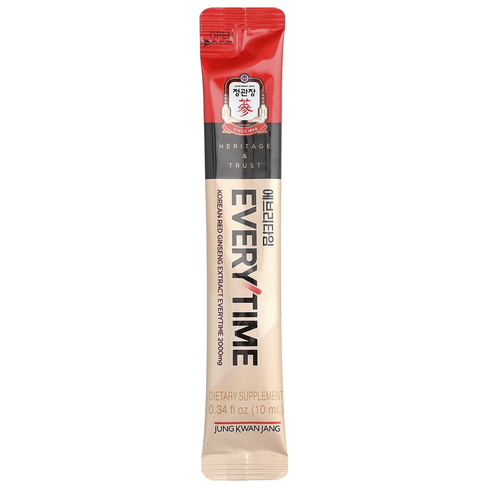 JungKwanJang, Korean Red Ginseng Extract, Everytime, 10 Sticks, 0.34 fl oz (10 ml) Each