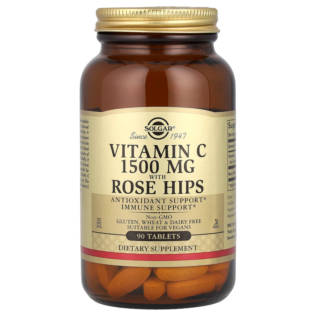 Solgar, Vitamin C with Rose Hips, 1,500 mg, 90 Tablets