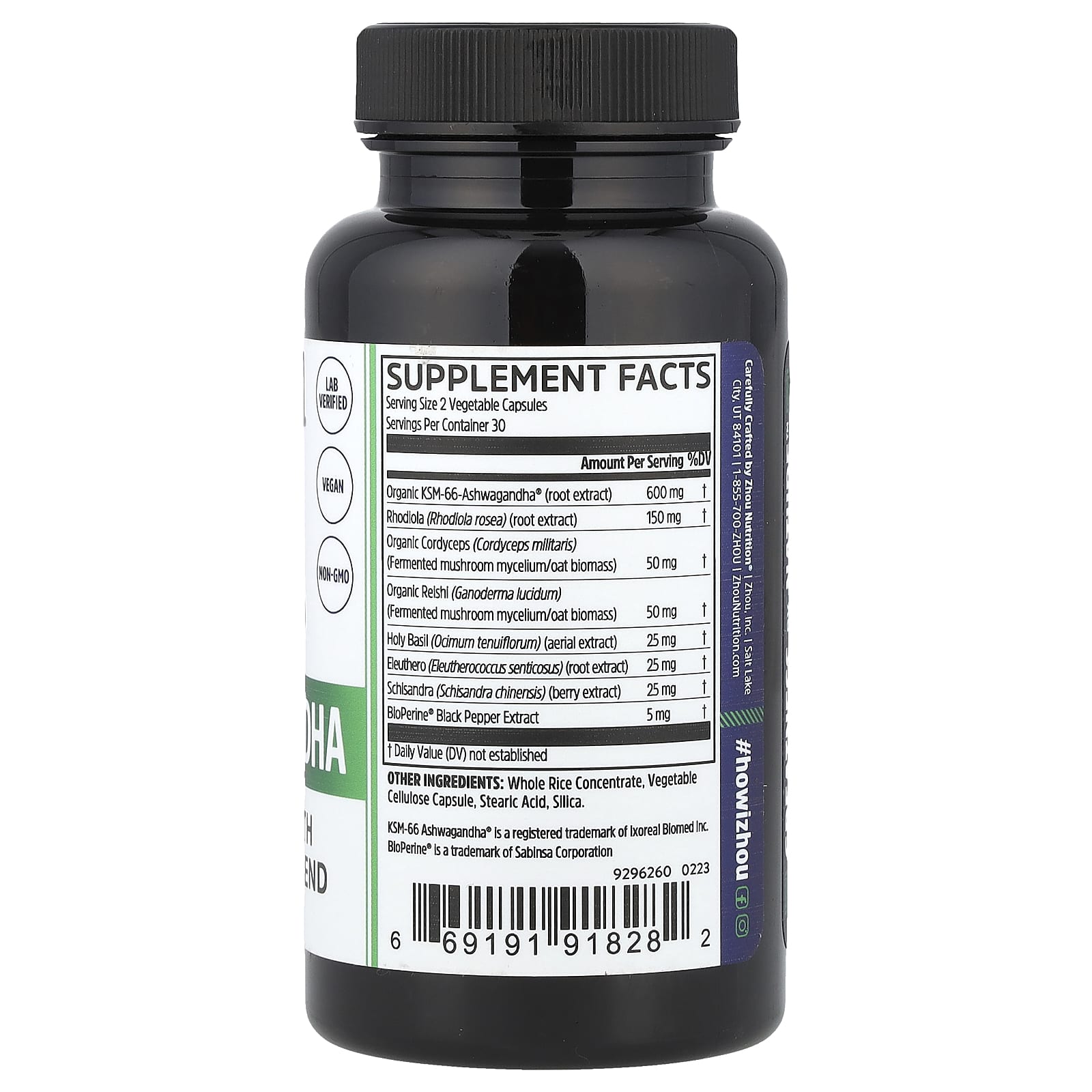 Zhou Nutrition, Ashwagandha, 60 Veggie Capsules