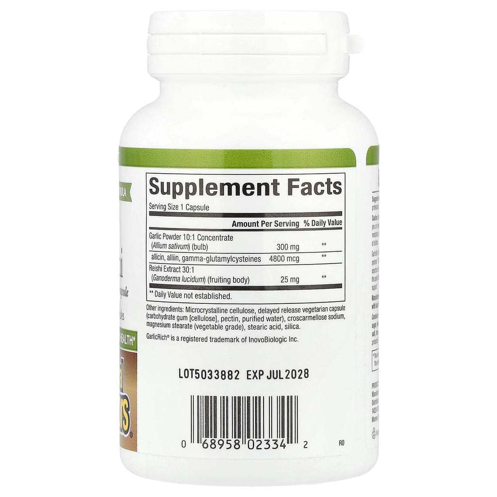 Natural Factors, GarlicRich®, Super Strength Garlic + Reishi, 120 Delayed Release Vegetarian Capsules