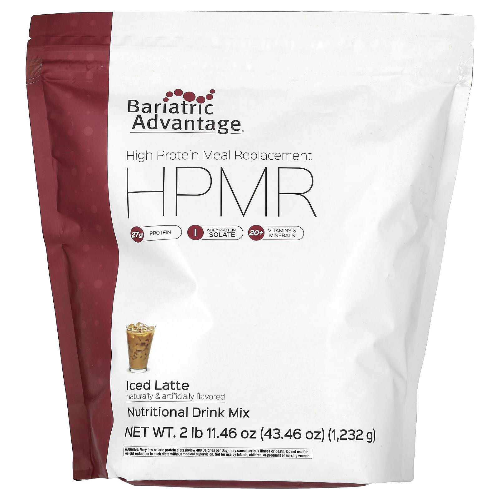 Bariatric Advantage, HPMR, High Protein Meal Replacement, Iced Latte, 2 lb 11.46 oz (1,232 g)