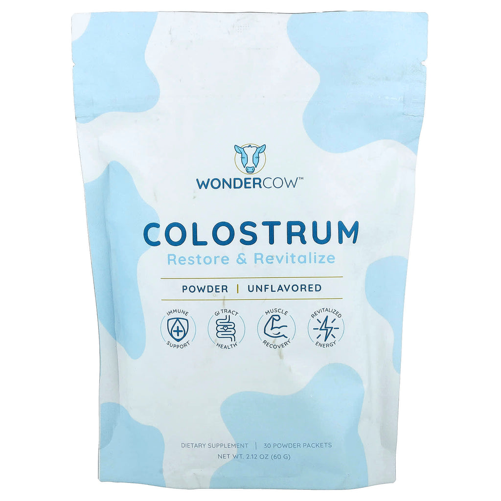 Wondercow, Colostrum Powder, Unflavored, 30 Packets, 0.07 oz (2 g) Each