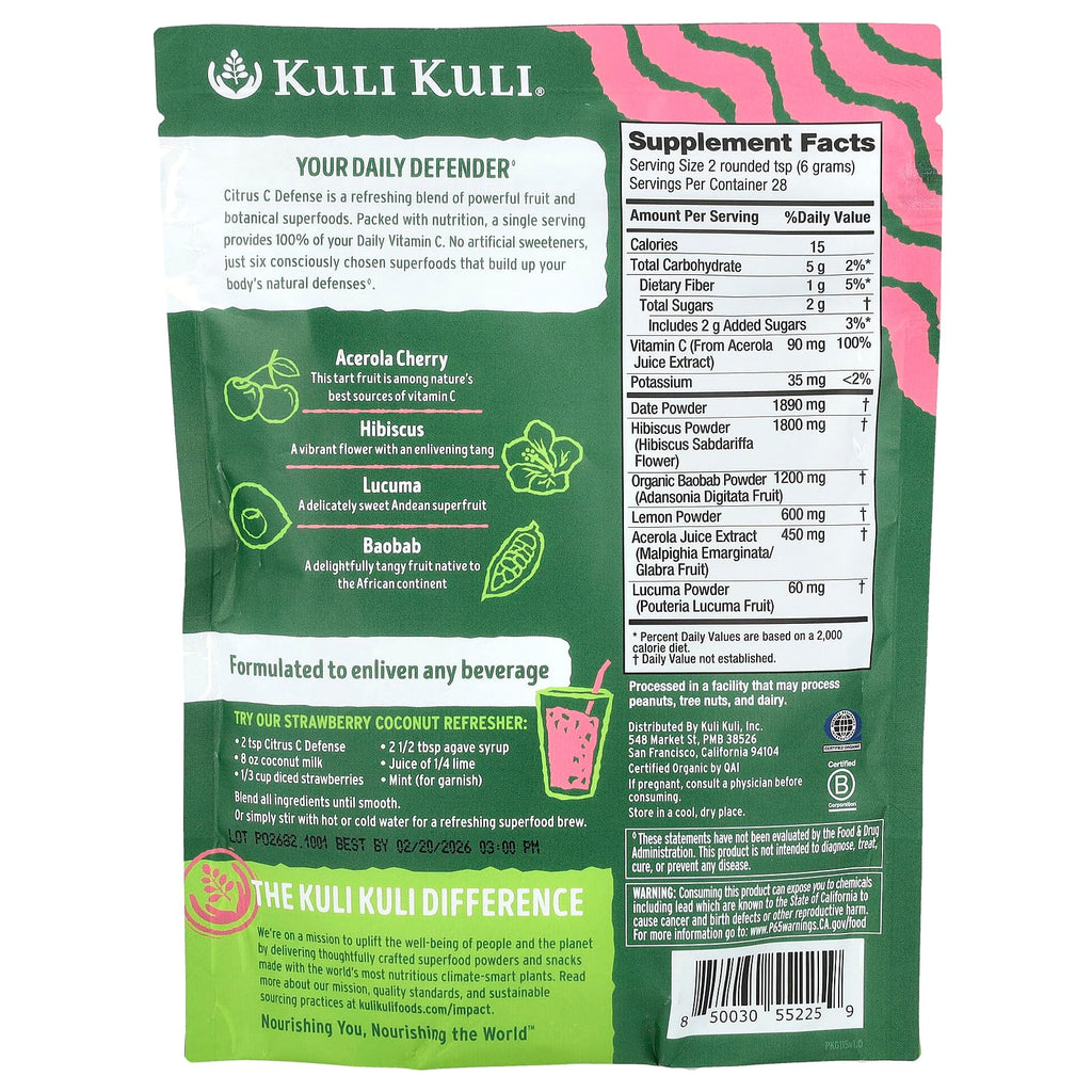 Kuli Kuli, Citrus C Defense, Organic Refreshing Superfood Powder, 6 oz (170 g)