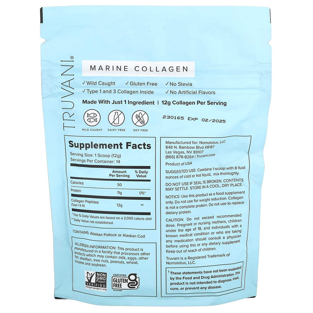 Truvani, Wild Caught Marine Collagen, Unflavored, 5.9 oz (168 g)