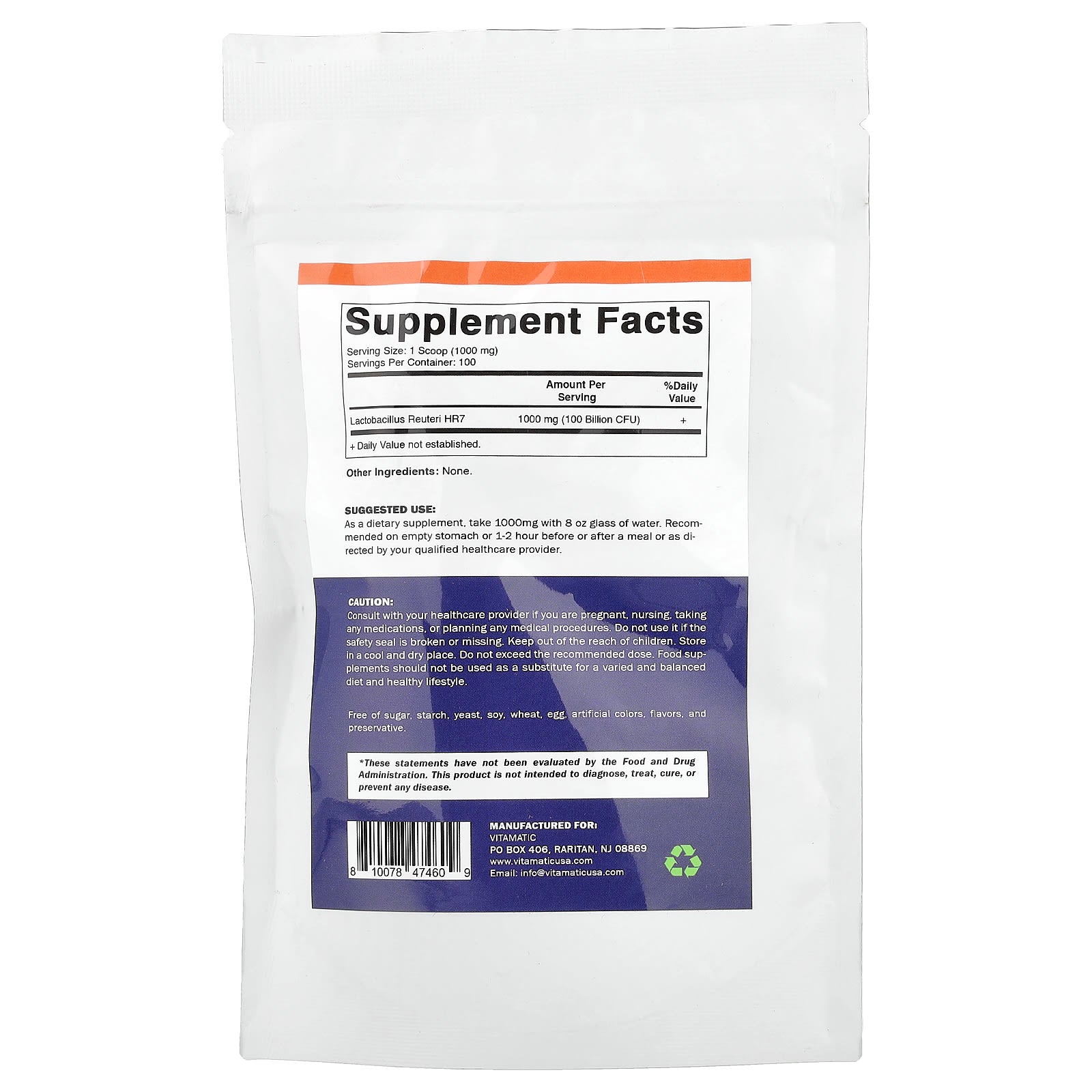 Vitamatic, Lactobacillus Reuteri, 3.5 oz (100 g)