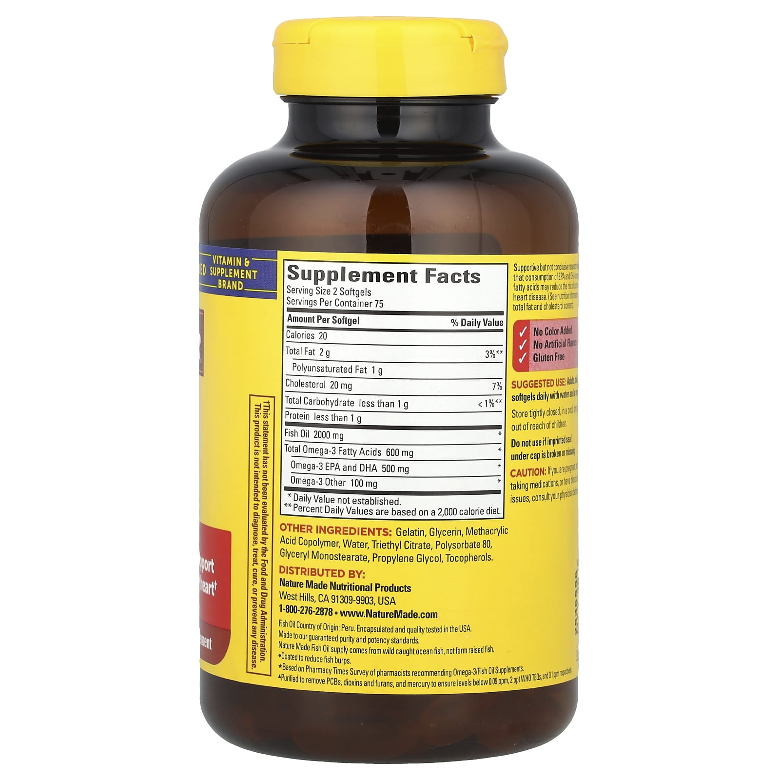 Nature Made, Fish Oil, Burp-Less, 1,000 mg, 150 Softgels