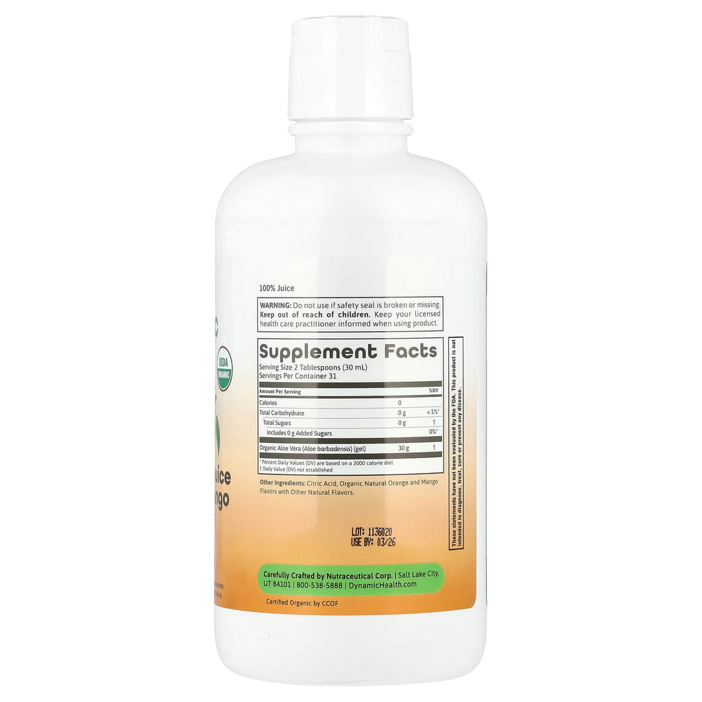Dynamic Health, Aloe Vera Juice, Orange Mango, 32 fl oz (946 ml)
