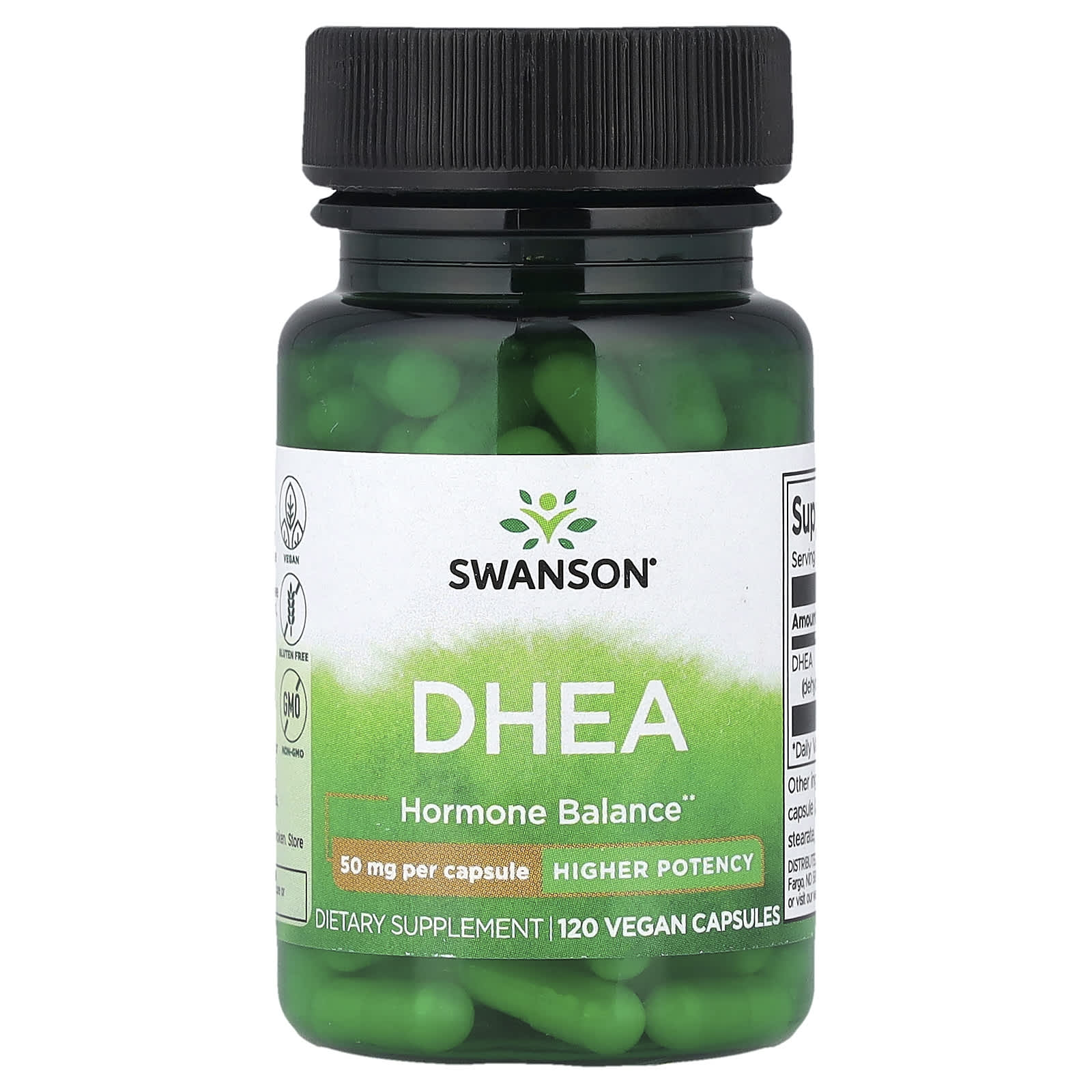Swanson, DHEA, Higher Potency , 50 mg, 120 Vegan Capsules