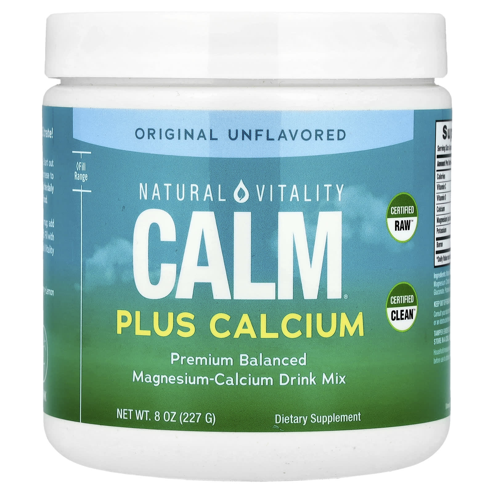 Natural Vitality, CALM®, Plus Calcium, Magnesium-Calcium Drink Mix, Original Unflavored, 8 oz (227 g)