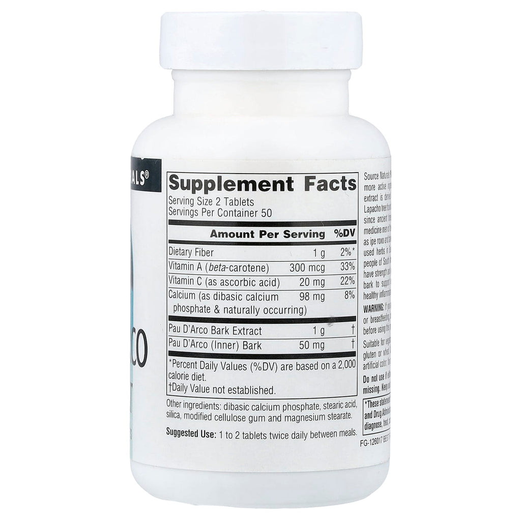 Source Naturals, Pau D'Arco Extract, 100 Tablets