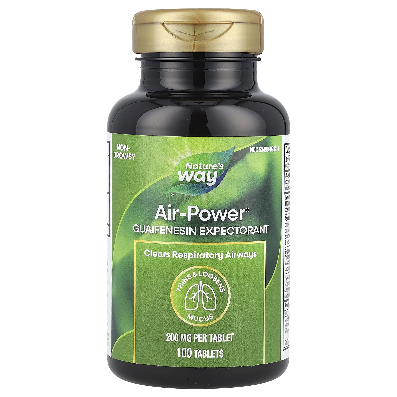Nature's Way, Air-Power®, Guaifenesin Expectorant, 200 mg, 100 Tablets