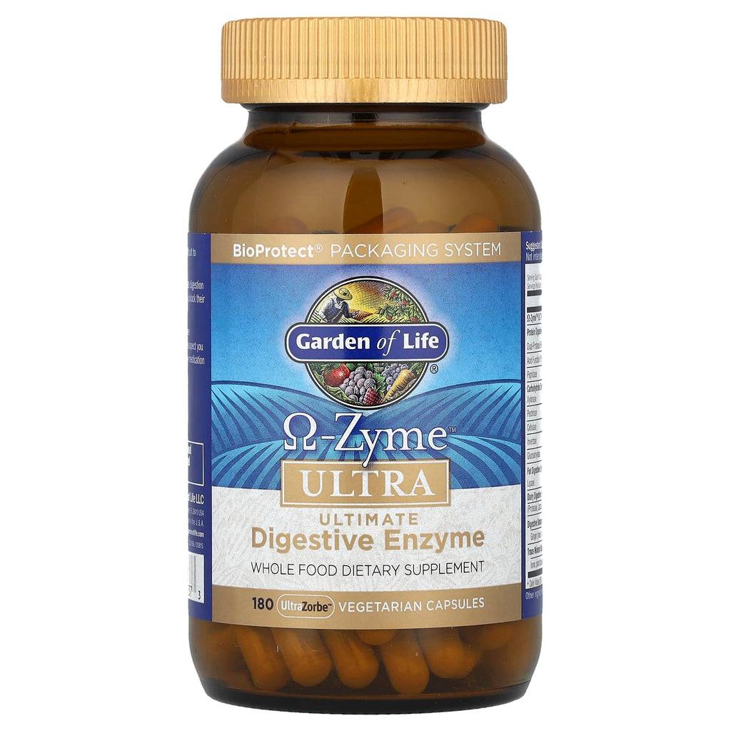 Garden of Life, O-Zyme™ Ultra, Ultimate Digestive Enzyme Blend, 180 UltraZorbe™ Vegetarian Capsules