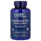 Life Extension, Bone Restore Elite, Calcium Supplement with Super Potent K2, 120 Capsules