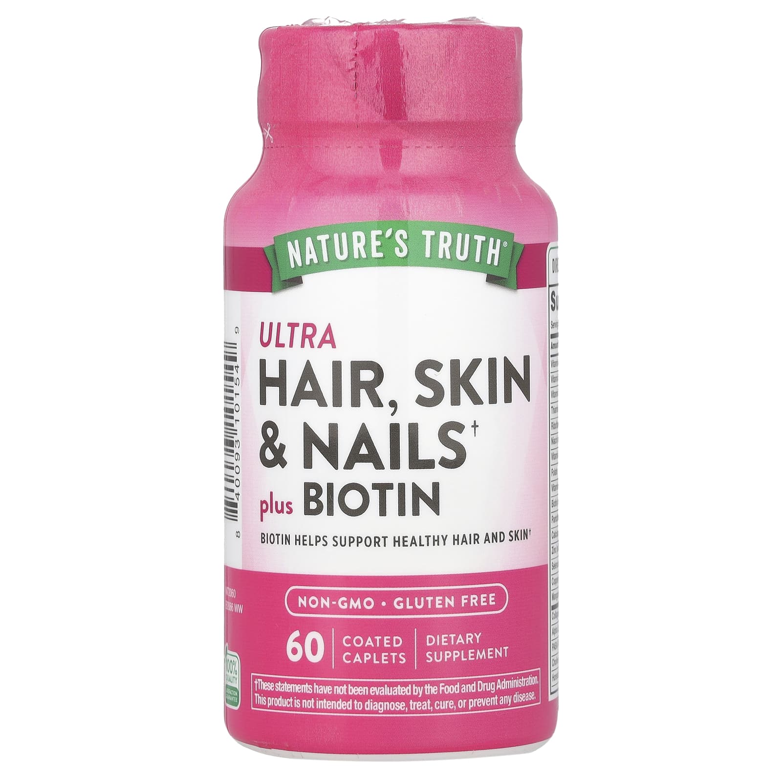 Nature's Truth, Ultra Hair, Skin & Nails Plus Biotin, 60 Coated Caplets