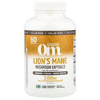 Om Mushrooms, Lion's Mane Mushroom Capsules, 180 Vegetable Capsules (666 mg per Capsule)