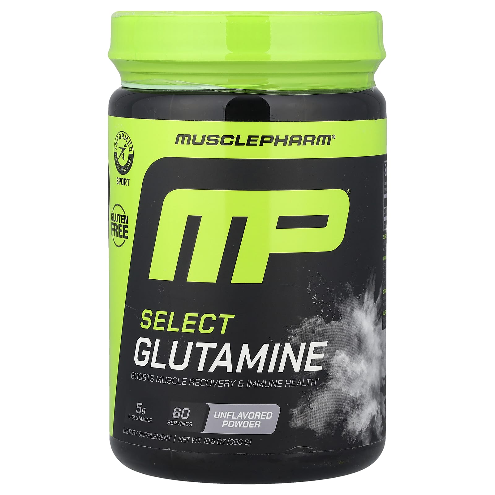 MusclePharm, Select, Glutamine Powder, Unflavored, 10.6 oz (300 g)