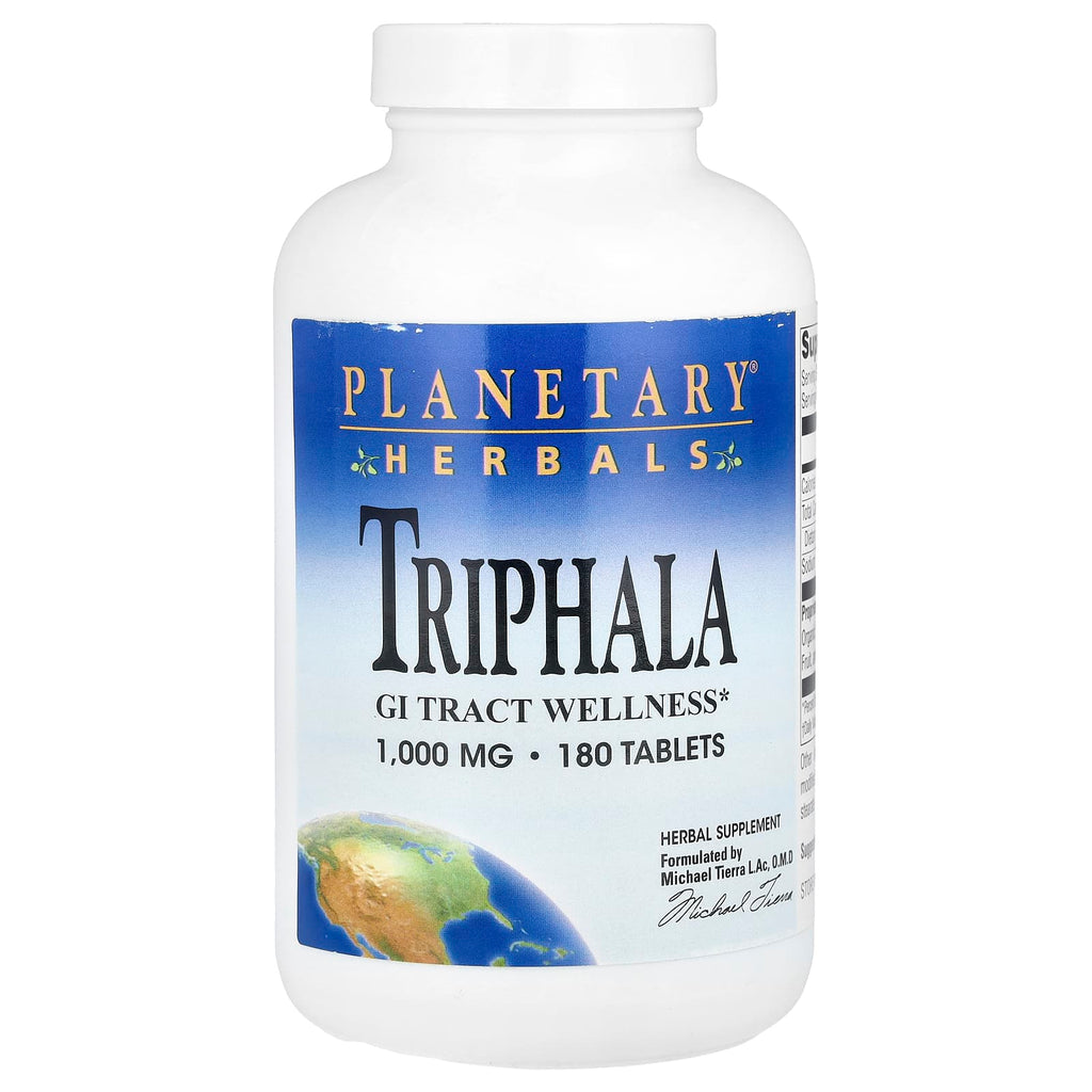 Planetary Herbals, Triphala, 180 Tablets (1,000 mg per Tablet)