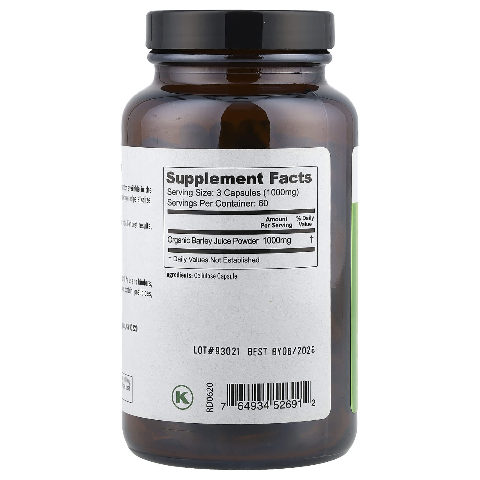 Pure Planet, Just Barley, 180 Vegetarian Capsules (333 mg per Capsule)