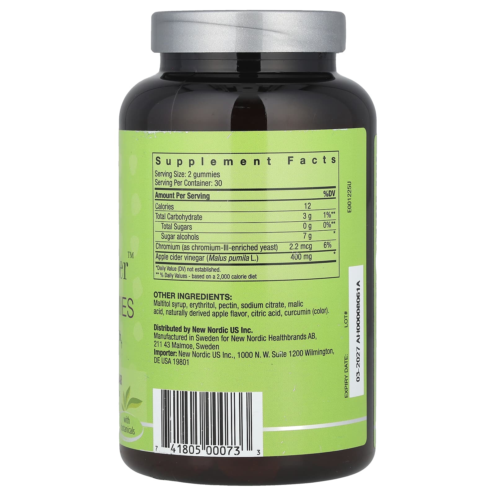 New Nordic, Apple Cider™ Vegan Gummies, Apple, 60 Gummies (200 mg per Gummy)