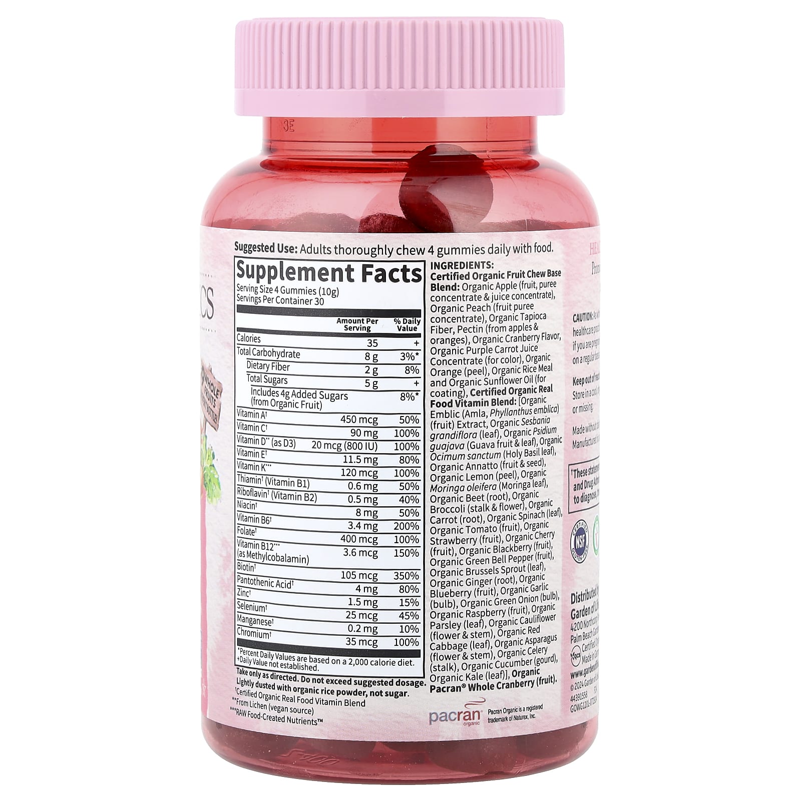 Garden of Life, Organics, Women's Multi Gummies, Organic Berry, 120 Vegan Gummy Drops