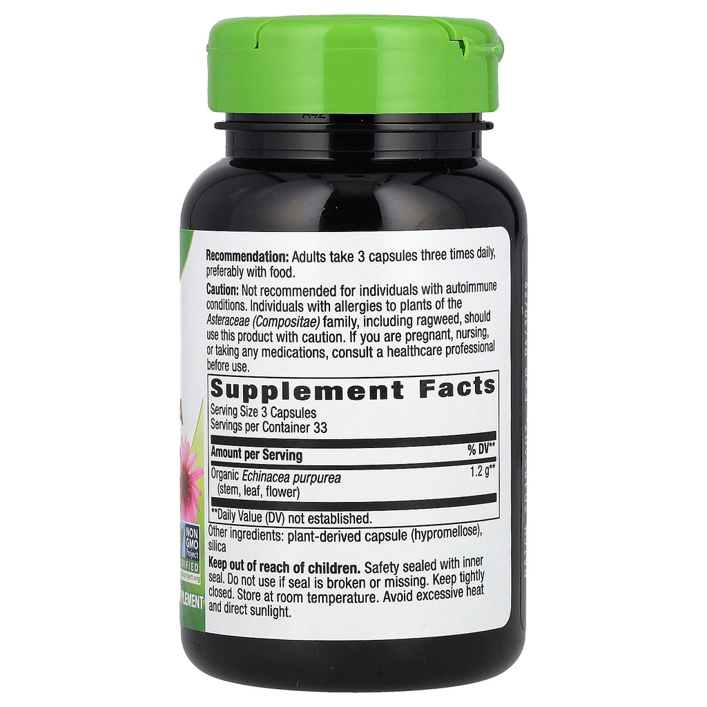 Nature's Way, Echinacea Purpurea Herb, 100 Vegan Capsules (400 mg per Capsule)