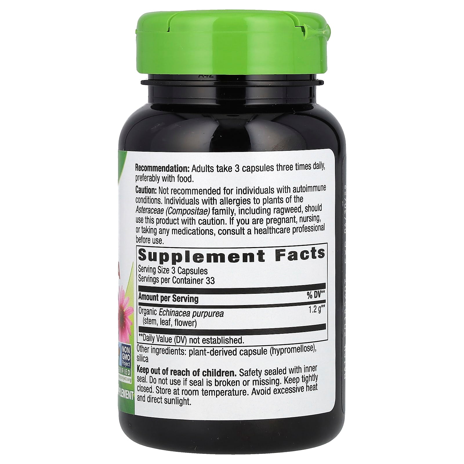Nature's Way, Echinacea Purpurea Herb, 100 Vegan Capsules (400 mg per Capsule)