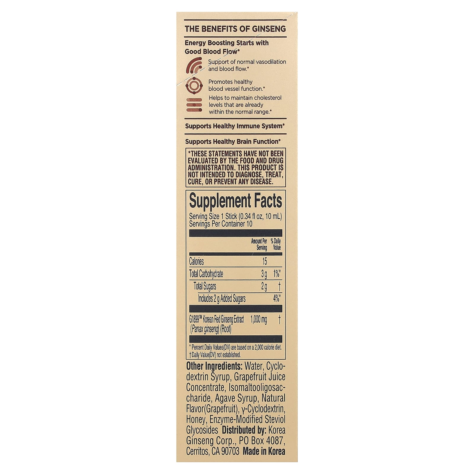 JungKwanJang, Korean Red Ginseng Extract, Everytime, Grapefruit, 10 Sticks, 0.34 fl oz (10 ml) Each