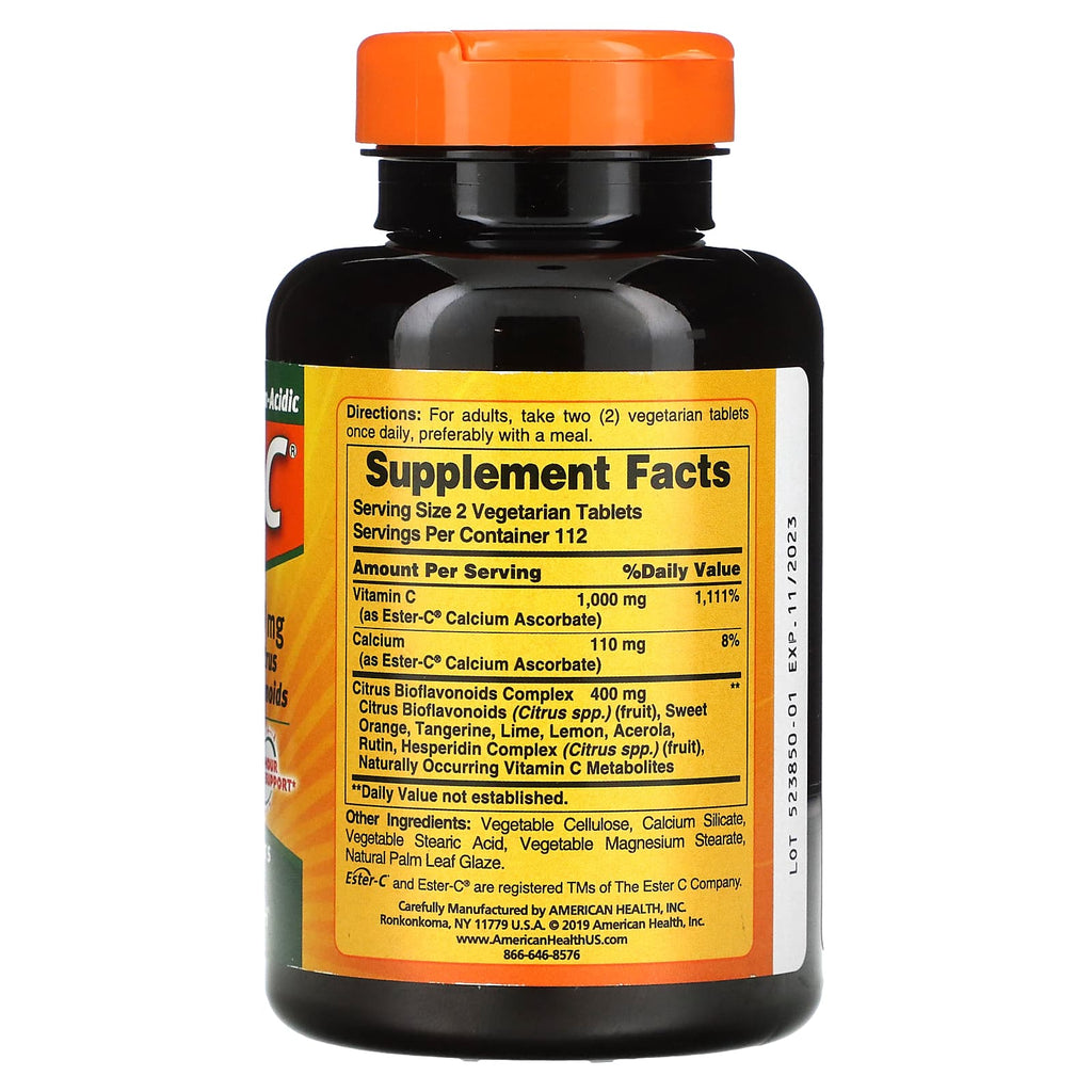 American Health, Ester-C with Citrus Bioflavonoids, 225 Vegetarian Tablets