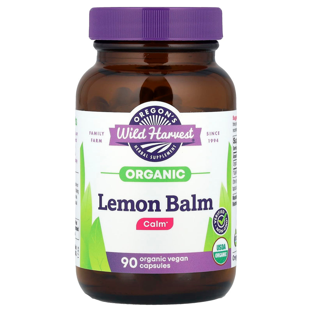 Oregon's Wild Harvest, Organic Lemon Balm, 90 Vegan Capsules (375 mg per Capsule)