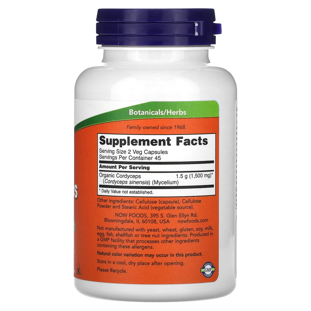 NOW Foods, Cordyceps, 750 mg, 90 Veg Capsules
