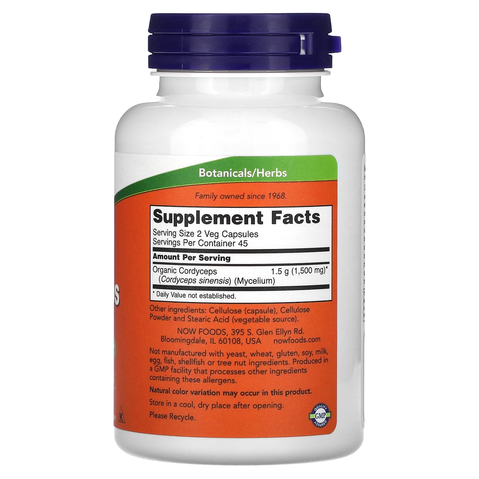 NOW Foods, Cordyceps, 750 mg, 90 Veg Capsules